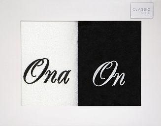 Komplet ręczników ON ONA 2 szt. 50x90 Eurofirany biały/czarny