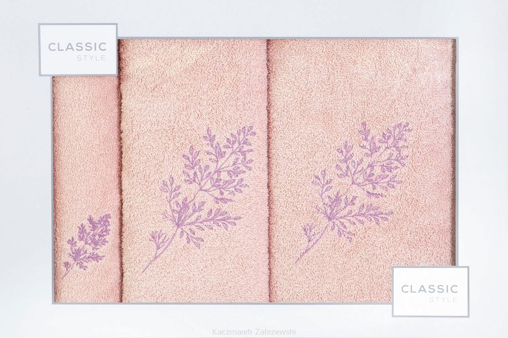 Komplet ręczników 3 cz. KAMIL 30x50 Eurofirany różowy