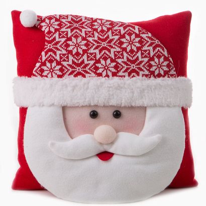 Poszewka dekoracyjna MORYS 40x40 Eurofirany biała czerwona trójwymiarowy Mikołaj