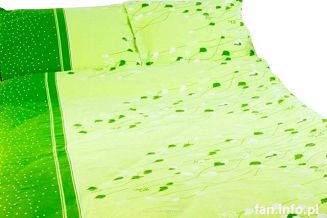 Pościel bawełniana 160x200 wzór zielone gałązki