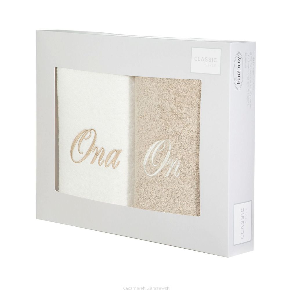 Komplet ręczników ON ONA 2 szt. 50x90 Eurofirany kremowy/beżowy