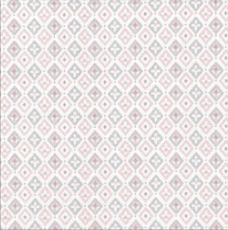 Pościel jersey 160x200 wzór różowo-szare romby