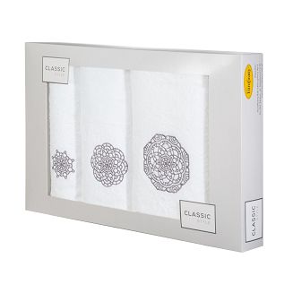 Komplet ręczników 3 cz. MANDALA 30x50 Eurofirany biały