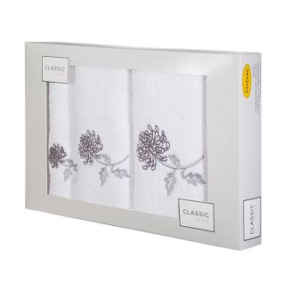 Komplet ręczników 3 cz. FLORIS 30x50 Eurofirany biały