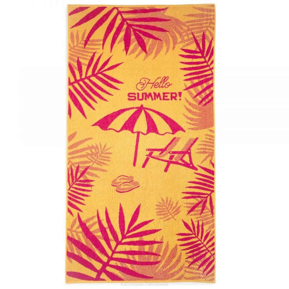Ręcznik plażowy HELLO SUMMER 70x150 Zwoltex pomarańczowy
