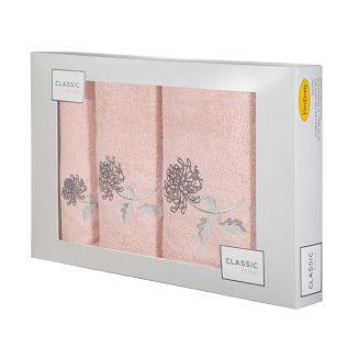 Komplet ręczników 3 cz. FLORIS 30x50 Eurofirany różowy