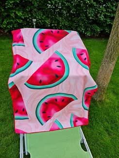 Ręcznik plażowy 70x140 wzór arbuzy zielony różowy