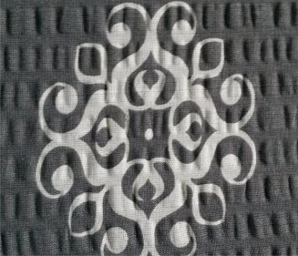 Pościel z kory 100% bawełna 200x220 wzór ornament na szarości