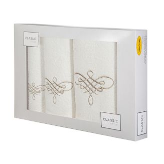 Komplet ręczników 3 cz. TATTOO 30x50 Eurofirany kremowy