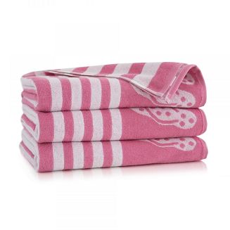 Ręcznik plażowy TINA 100x160 Zwoltex różowy biały